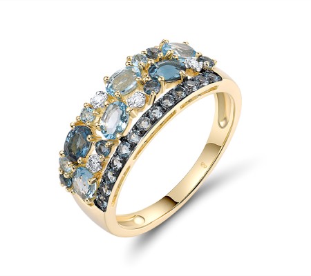 14KYWB  Blue Topaz (Swiss Blue),London Ring  (R308287BLL14K1YWB)