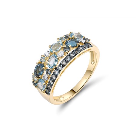 14KYWB  Blue Topaz (Swiss Blue),London Ring  (R308287BLL14K1YWB)
