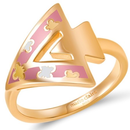 Brass w/ Rose Gold Plating Ring Enamel (R308379ENA1BRR)