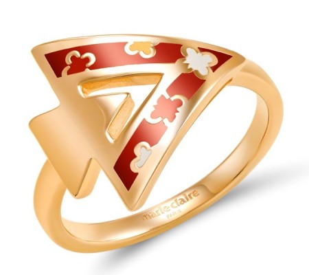 Brass w/ Rose Gold Plating Ring Enamel (R308379ENABRR)