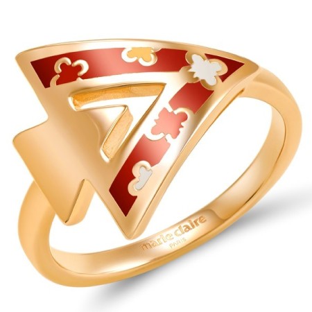 Brass w/ Rose Gold Plating Ring Enamel (R308379ENABRR)