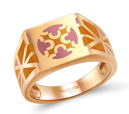 Brass w/ Rose Gold Plating Ring Enamel (R308381ENA1BRR)