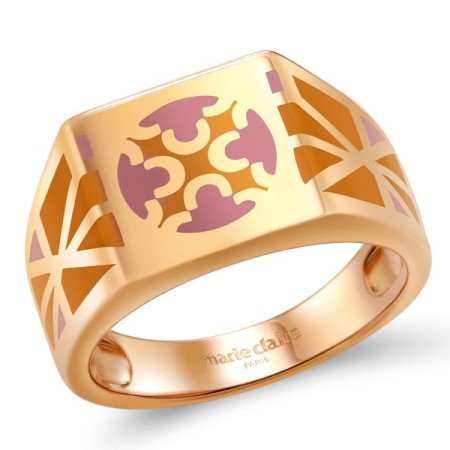 Brass w/ Rose Gold Plating Ring Enamel (R308381ENA1BRR)