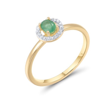 14KYW Ring Diamond,Emerald (R308494AEMR14KYW) - US 7