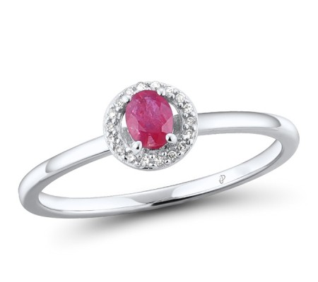 14KW Ring Diamond,Ruby (R308494ARUY14KW) - US 7