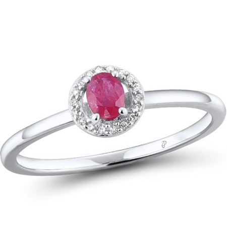 14KW Ring Diamond,Ruby (R308494ARUY14KW) - US 7