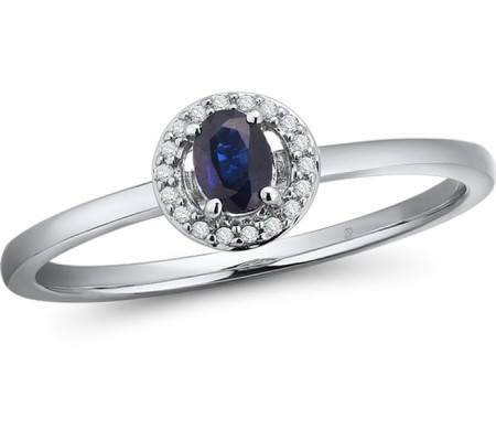 14KW Ring Blue Sapphire,Diamond (R308494ASAP14KW) - US 6