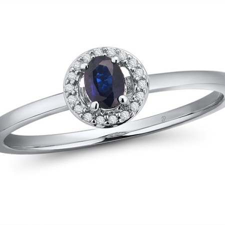 14KW Ring Blue Sapphire,Diamond (R308494ASAP14KW) - US 6