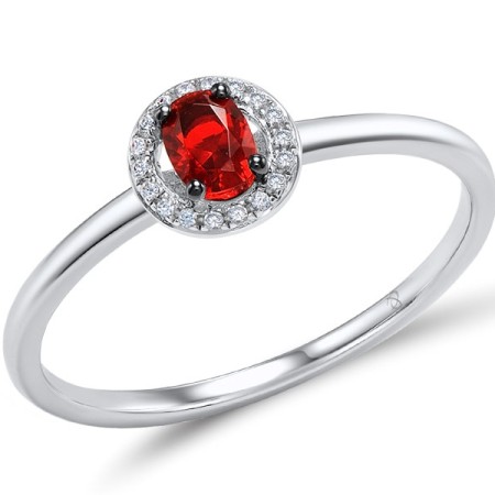 14KWB Ring Diamond,Ruby (R308494RUY14KWB) - US 6