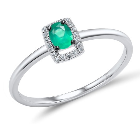 14KWB Ring Diamond,Emerald (R308499EMR14KWB) - US 6