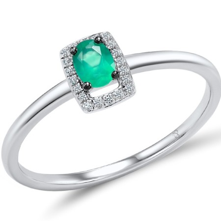 14KWB Ring Diamond,Emerald (R308499EMR14KWB) - US 6