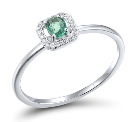 14KW Ring Diamond,Emerald (R308500EMR14KW) - US 6
