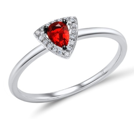 14KWB Ring Diamond,Ruby (R308501RUY14KWB) - US 6