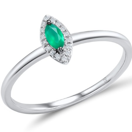 14KWB Ring Diamond,Emerald (R308502EMR14KWB) - US 6