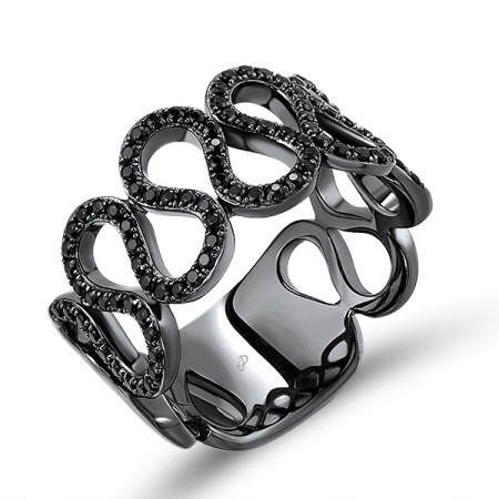 Sterling Silver w/ Black Plating Ring Black spinel (R308567BSNSB925)