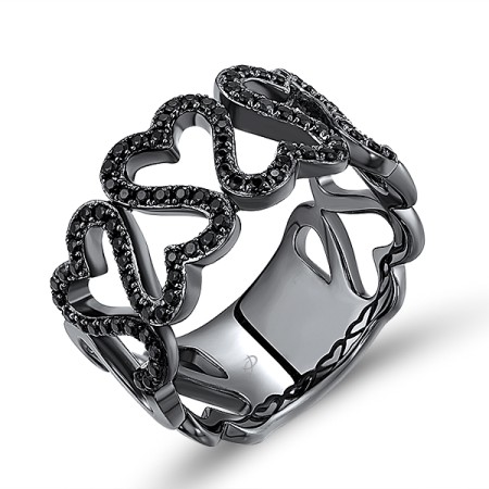 Sterling Silver w/ Black Plating Ring Black spinel (R308568BSNSB925)