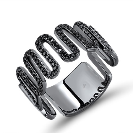 Sterling Silver w/ Black Plating Ring Black spinel (R308569BSNSB925)