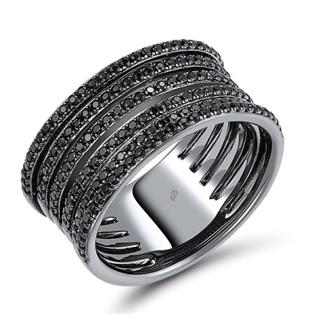 Sterling Silver w/ Black Plating Ring Black spinel (R308572BSNSB925)