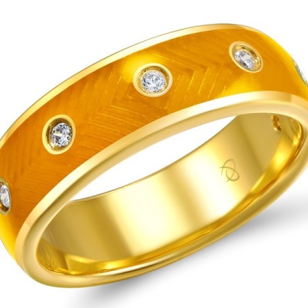 Sterling Silver w/ Rose Plating Ring Enamel,White Cubic Zirconia (R308601ENA1SR925)