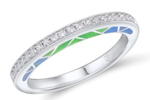 Sterling Silver Ring Enamel,White Cubic Zirconia (R308687ENASL925) - US 5.5