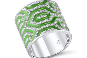 Sterling Silver Ring Enamel,White Cubic Zirconia (R308722ENASL925)