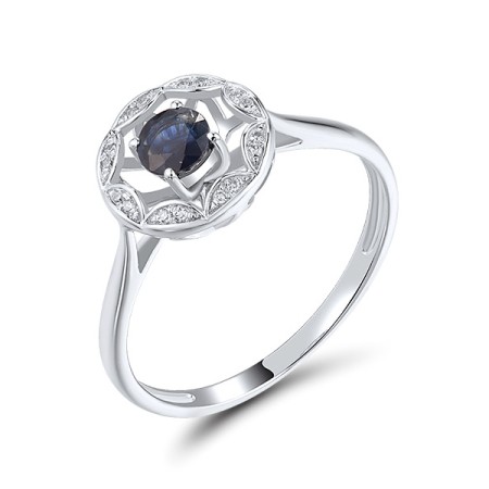 14KW Ring Blue Sapphire,Diamond (R308973SAP14KW)