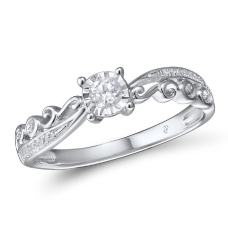 Sterling Silver Ring White Cubic Zirconia (R309002WCZSL925)