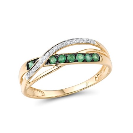 14KYWB Ring Diamond,Emerald (R309049EMR14KYWB) - US 6