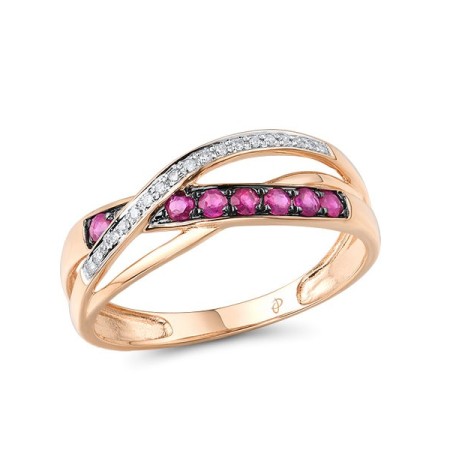 14KRWB Ring Diamond,Ruby (R309049RUY14KRWB) - US 7
