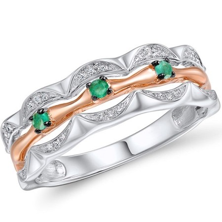 14KRWB Ring Diamond,Emerald (R309063EMR14KRWB)