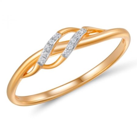 Sterling Silver w/ Ionic Yellow Plating Ring White Cubic Zirconia (R309206WCZSP925)