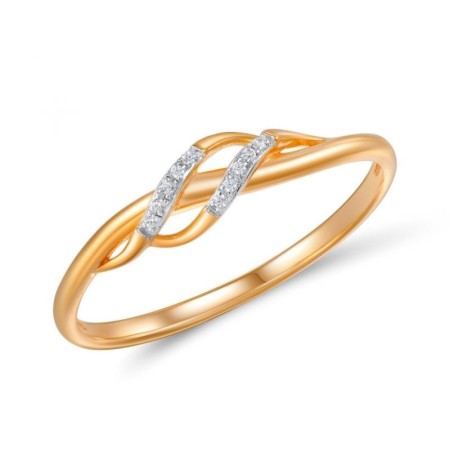 Sterling Silver w/ Ionic Yellow Plating Ring White Cubic Zirconia (R309206WCZSP925)