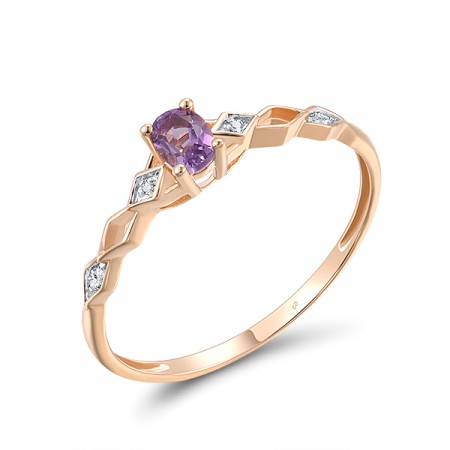 14KRW Ring Amethyst,Diamond (R309215AME14KRW) - US 6