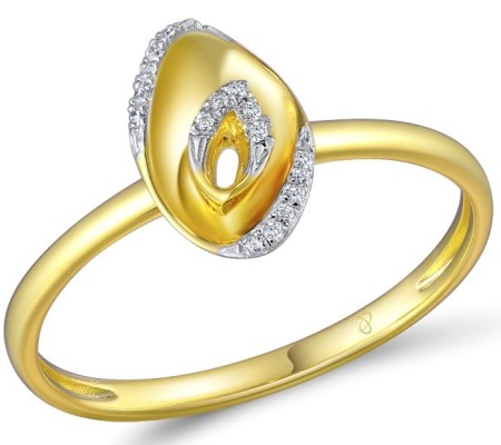 Sterling Silver w/ Ionic Yellow Plating Ring White Cubic Zirconia (R309315WCZSP925)