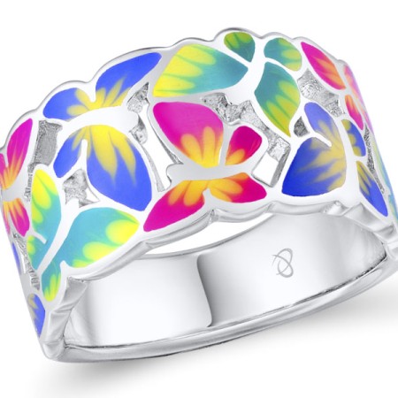 Sterling Silver Ring Enamel (R309544ENASL925) - US 6.75