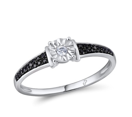 14KWB Ring Black Diamond,Diamond (R309720WBD14KWB) - US 7