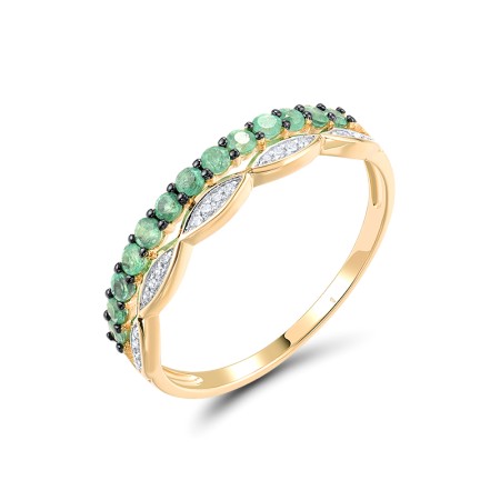14KYWB Ring Diamond,Emerald (R309789EMR14KYWB)