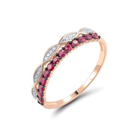 14KRWB Ring Diamond,Ruby (R309789RUY14KRWB) - US 7