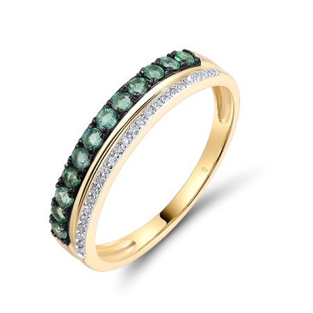14KYWB Ring Diamond,Emerald (R309842EMR14KYWB)
