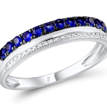 14KWB Ring Blue Sapphire,Diamond (R309842SAP14KWB)