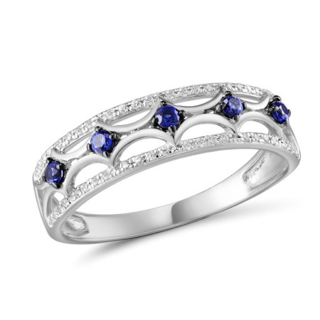 14KWB Ring Blue Sapphire,Diamond (R309844SAP14KWB)