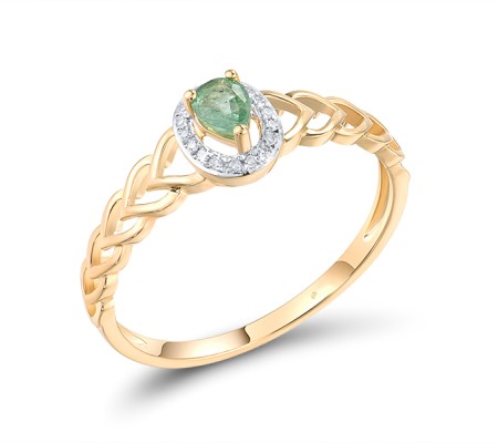 14KYW Ring Diamond,Emerald (R310037EMR14KYW) - US 6