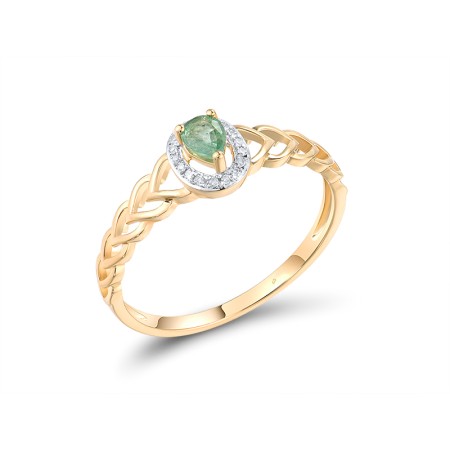 14KYW Ring Diamond,Emerald (R310037EMR14KYW) - US 6