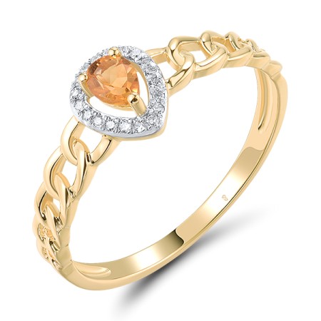 14KYW Ring Citrine,Diamond (R310042CIT14KYW)