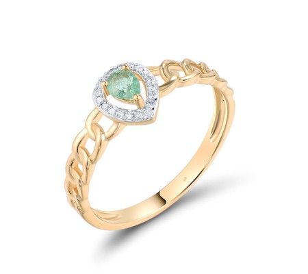 14KYW Ring Diamond,Emerald (R310042EMR14KYW) - US 5.5