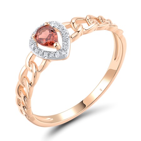 14KRW Ring Diamond,Garnet (R310042GAN14KRW)