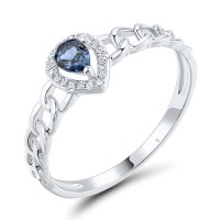 14KW Ring Diamond,London Blue Topaz (R310042LDB14KW)