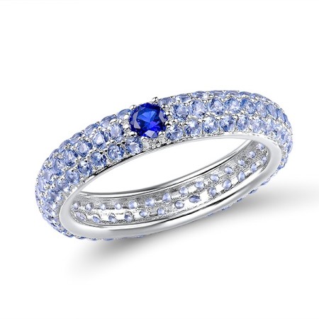 Sterling Silver Ring Blue Spinel (R310104BLNSL925) - US 5