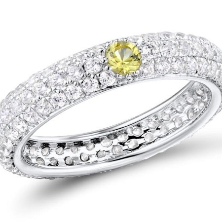 Sterling Silver Ring Green Nano Cubic Zirconia (Per,White Cubic Zirconia (R310104GNWZSL925)