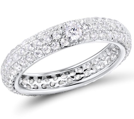 Sterling Silver Ring White Cubic Zirconia (R310104WCZSL925) - US 7.5